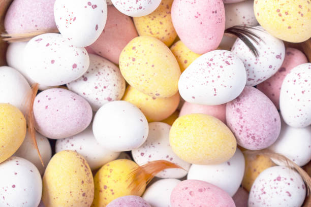 istock Easter holidays decoration. Close up. Top view. 1290206826
