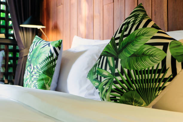 istock Modern white bed and pillow in the morning mood 1290206979