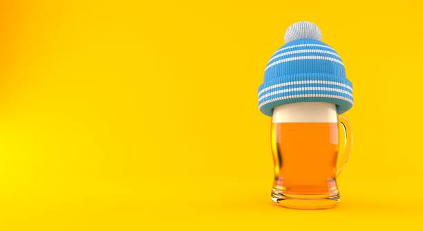 istock Glass of beer with winter hat 1290209415