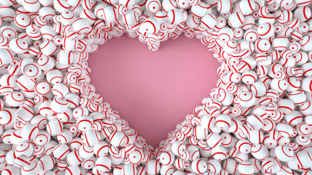 istock 3D Heart Shape with Spheres, Valentine's Day concept. 1290212008