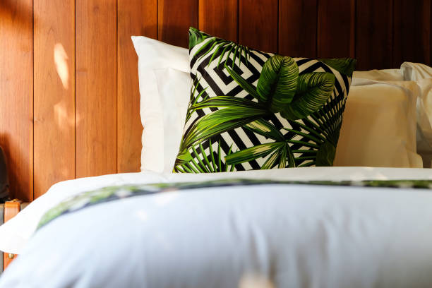 istock Modern white bed and pillow in the morning mood 1290212763