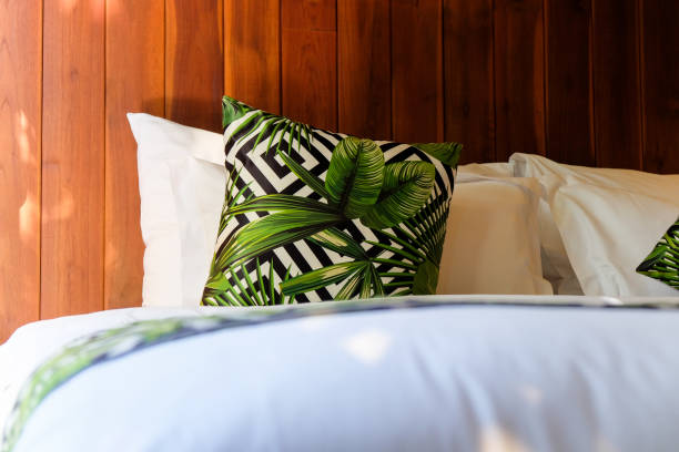 istock Modern white bed and pillow in the morning mood 1290212787