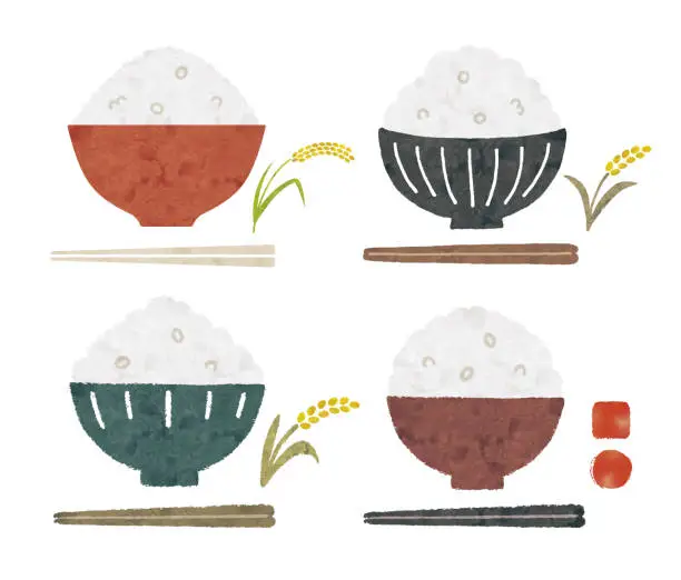 Vector illustration of Rice watercolor