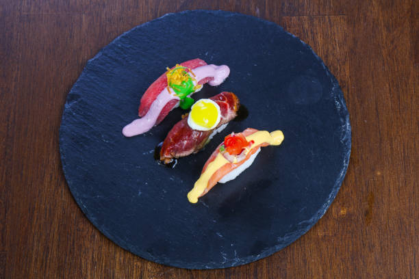 istock Sushi with tuna, salmon and beef 1290222958