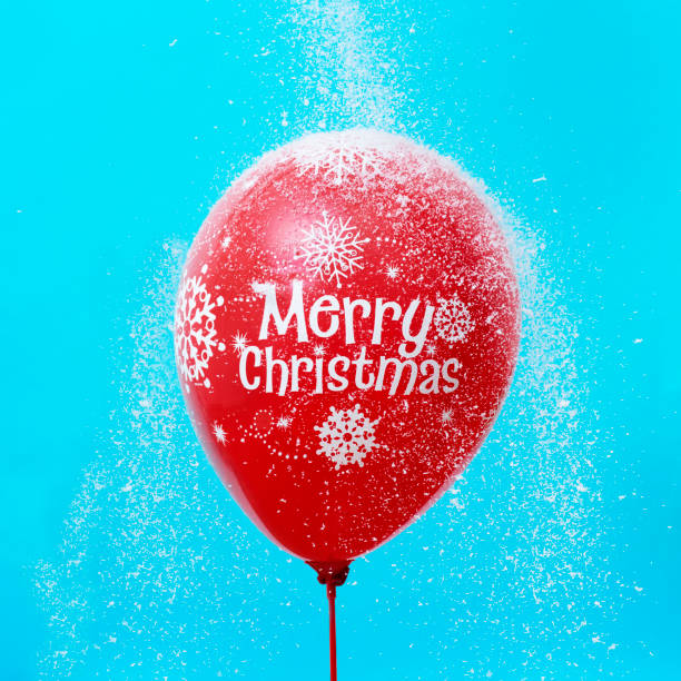 nieve y texto feliz navidad en un globo rojo - 15838 fotografías e imágenes de stock