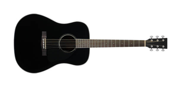 istock Musical instrument - Black acoustic guitar isolated 1290234379