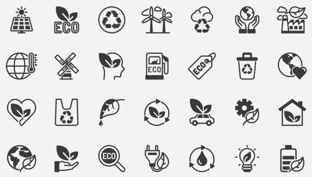 ilustrações de stock, clip art, desenhos animados e ícones de eco, ecology and environment concept icons - lubrication infection