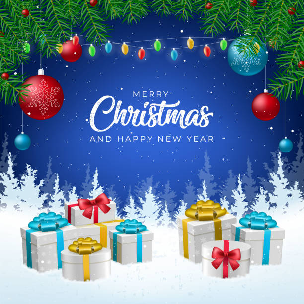 istock 3D High Quality Merry Christmas and Happy New Year Background with Falling Snow . Isolated Vector Elements 1290238775