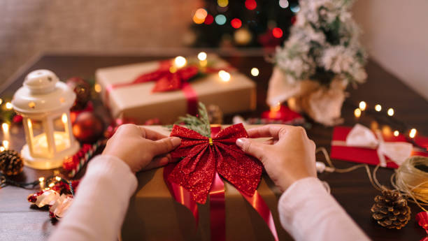 istock Finishing up Christmas gifts 1290239885
