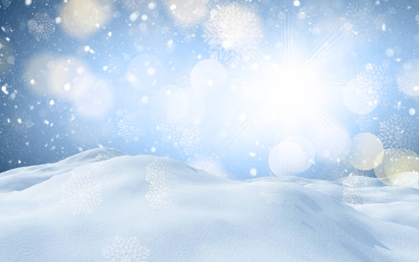 istock 3D Christmas winter snowy landscape 1290241852