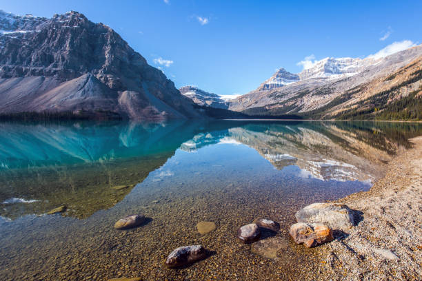 istock The smooth water of lake Bow 1290242551