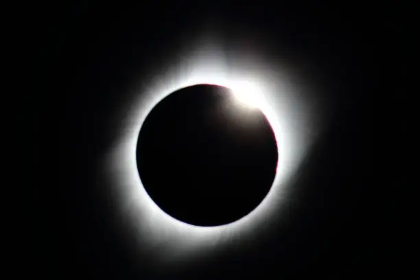 This photo captures the total solar eclipse in 2017 in USA, taken near Grand Teton national park.