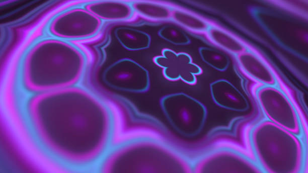 istock Abstract neon background looks like a flower. Trending colors 1290247938