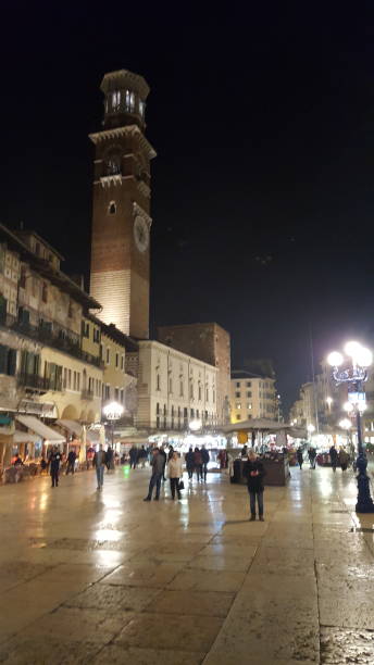 istock Verona piazza at night 1290250352