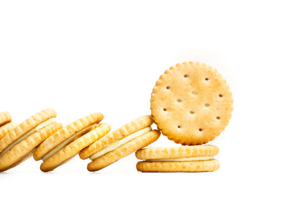 istock Round lemon sandwich cookies isolated 1290251853