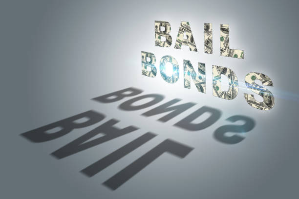 Bail Bonds lettering created with font from USD banknotes Bail Bonds lettering created with font from USD banknotes casting a shadow on the gray background bounty hunter stock pictures, royalty-free photos & images
