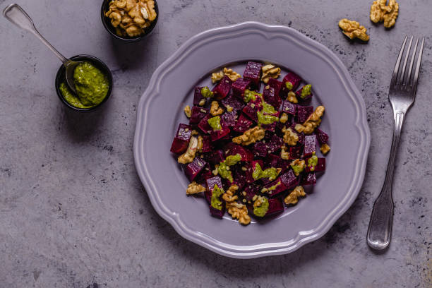 istock Beetroot, pesto sauce and walnut salad 1290257979