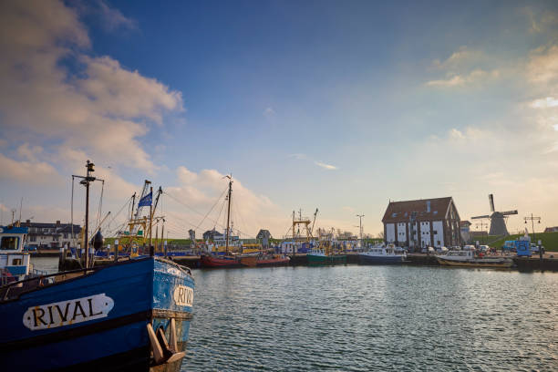 the port of oudeschild, texel - oudeschild imagens e fotografias de stock