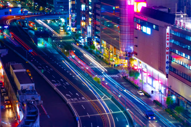 istock A night traffic jam at the crossing in Ginza long shot high angle 1290264562