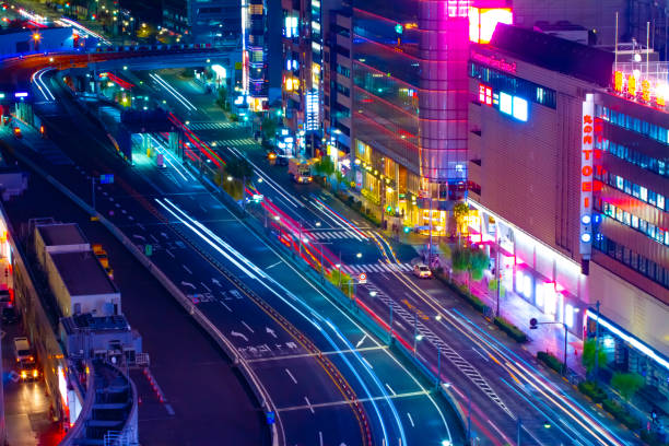istock A night traffic jam at the crossing in Ginza long shot high angle 1290264563