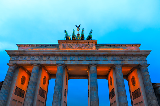Illuminated Brandenburg Gate in Berlin