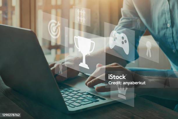 Gamification Concept In Learning Stock Photo - Download Image Now - Gamification, Learning, Leisure Games