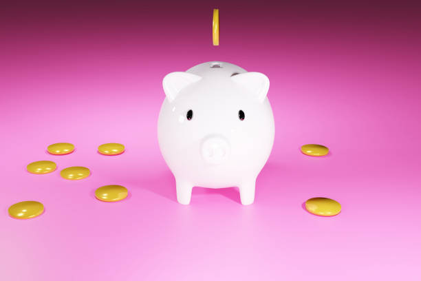 istock 3d rendering illustration white piggy bank with gold coins falling down 1290283783