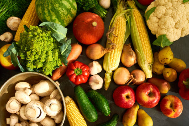 istock Fresh organic fruits and vegetables. 1290287263
