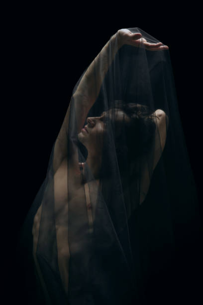 istock Graceful classic ballet dancer dancing isolated on dark studio background. The grace, artist, movement, action and motion concept. 1290288077