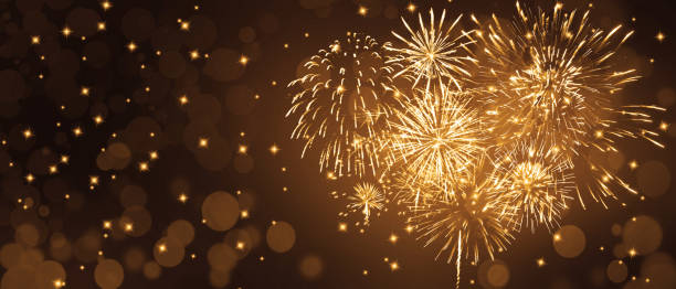 istock Abstract colored firework on dark sky. Celebration and anniversary concept 1290288172