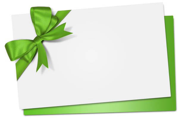 istock Gift card note with ribbon on isolated background 1290292688