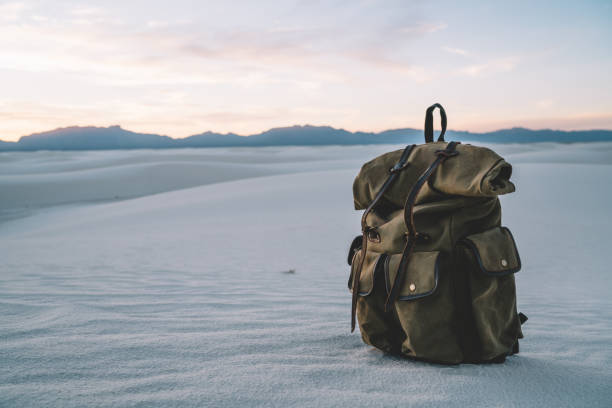 istock Professional backpack in white amazing desert 1290299660