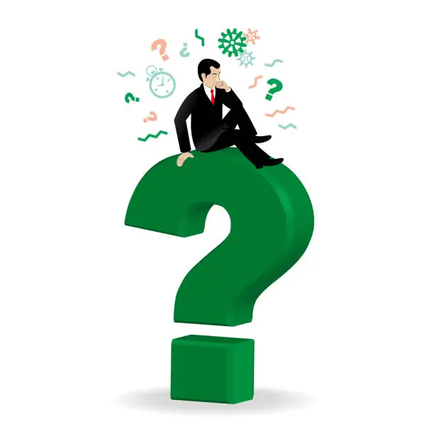 Vector illustration of Businessman Searching Solutions