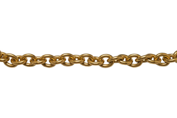 istock Golden chain isolated on white background. 1290304747