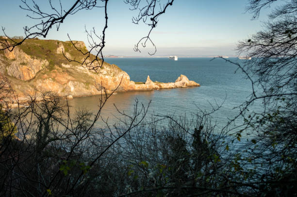 Rocky headland along the Torbay coast in Devon
