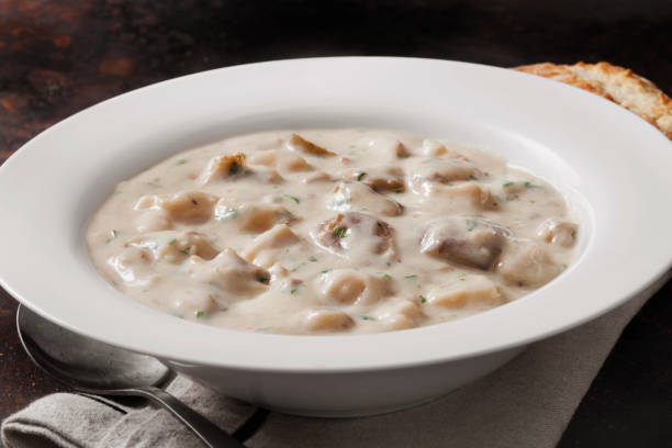 istock Creamy Baked Potato Soup with Crusty Bread 1290312456