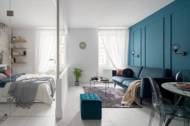 istock Charming living room and bedroom 1290313556