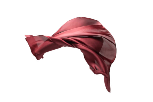 istock Flowing red silk scarf isolated on white background. 1290318280