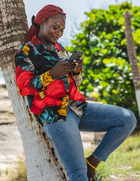 istock African woman leaning against a coconut 1290319122