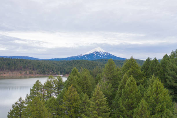 istock Peaceful lake in the forest with a mountain as background 1290319247