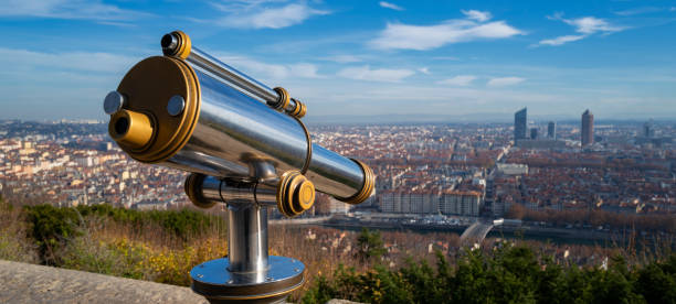 istock Telescope and panoramic view at Lyon city 1290319369