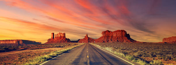 istock road to Monument Valley at sunset 1290319389