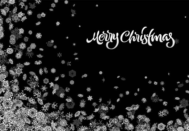 冬の大晦日の休日のお祝いのために散らばった雪を落とすクリスマススノーフレーク抽象的な背景 - christmas winter snowflake new years eve点のイラスト素材／クリップアート素材／マンガ素材／アイコン素材