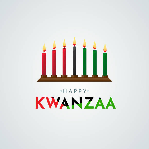 glücklich kwanzaa poster, karte. vektor - kwanzaa stock-grafiken, -clipart, -cartoons und -symbole