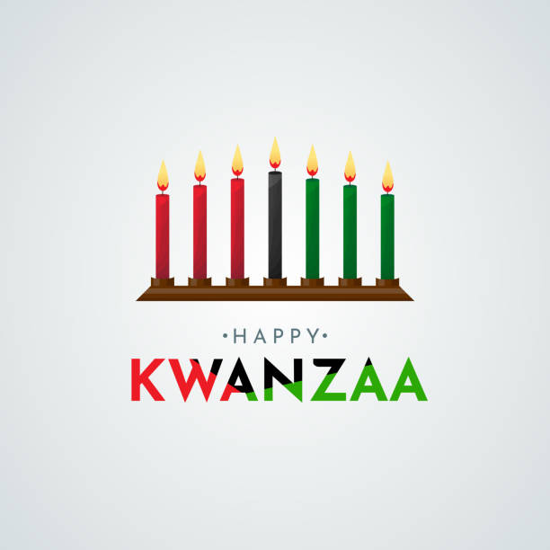 illustrazioni stock, clip art, cartoni animati e icone di tendenza di buon poster di kwanzaa, carta. vettore - candle candlestick holder flame vector