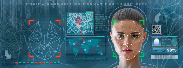 istock Woman facial recognition technology concept GUI for authentication 1290330417