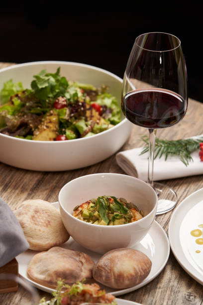 istock Christmas food table setting. Xmas and New Year dinner 1290332873