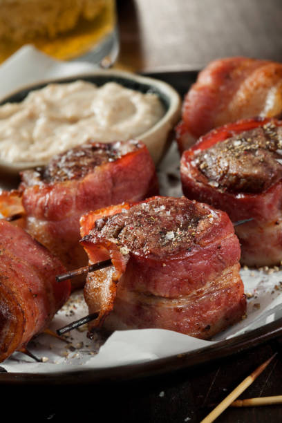 istock Bacon Wrapped Fillet Mignon Bites with Creamy Horseradish Dip 1290335606