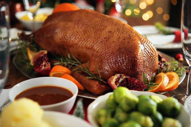 istock Traditional Christmas Duck Holiday Dinner 1290338739