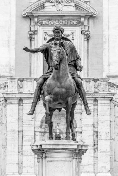 istock Equestrian statue of Emperor Marcus Aurelius on Piazza del Campidoglio, Capitoline Hill, Rome, Italy 1290338800